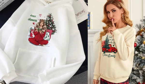 Пижамы и худи с новогодними принтами
